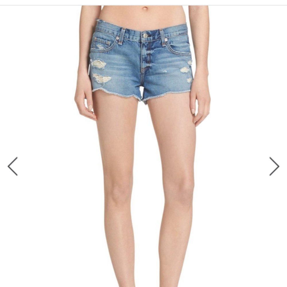 Rag & bone cut off mid rise denim shorts